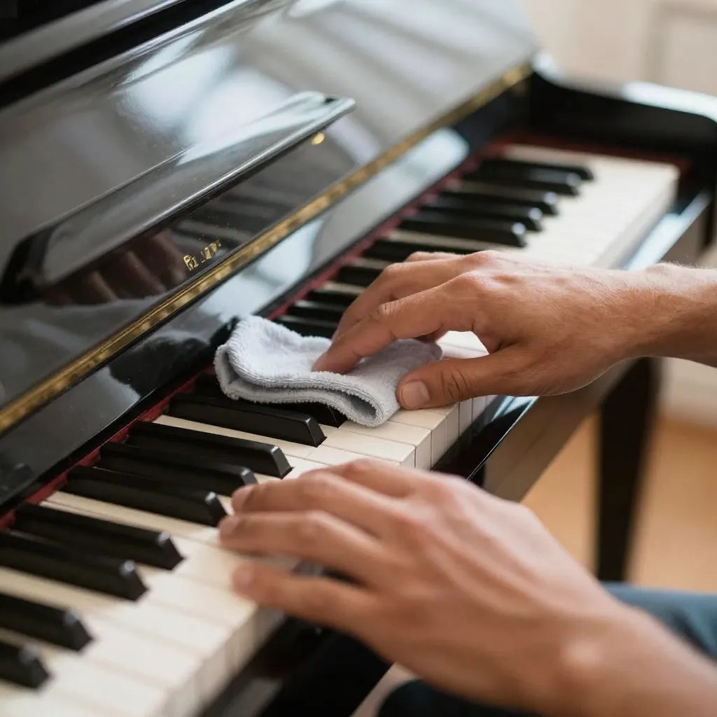 Piano surface and cleaning tools